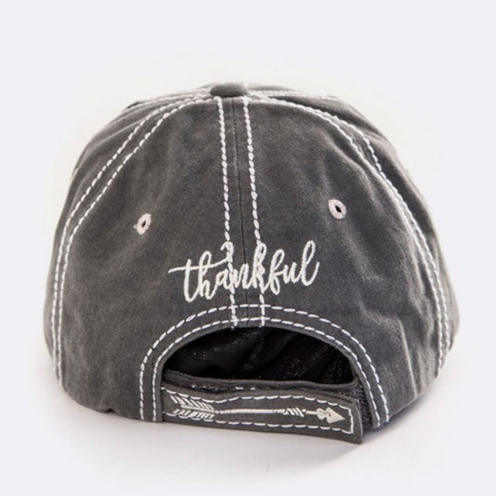 Distressed gray fashion hat - Picture 2 of 3